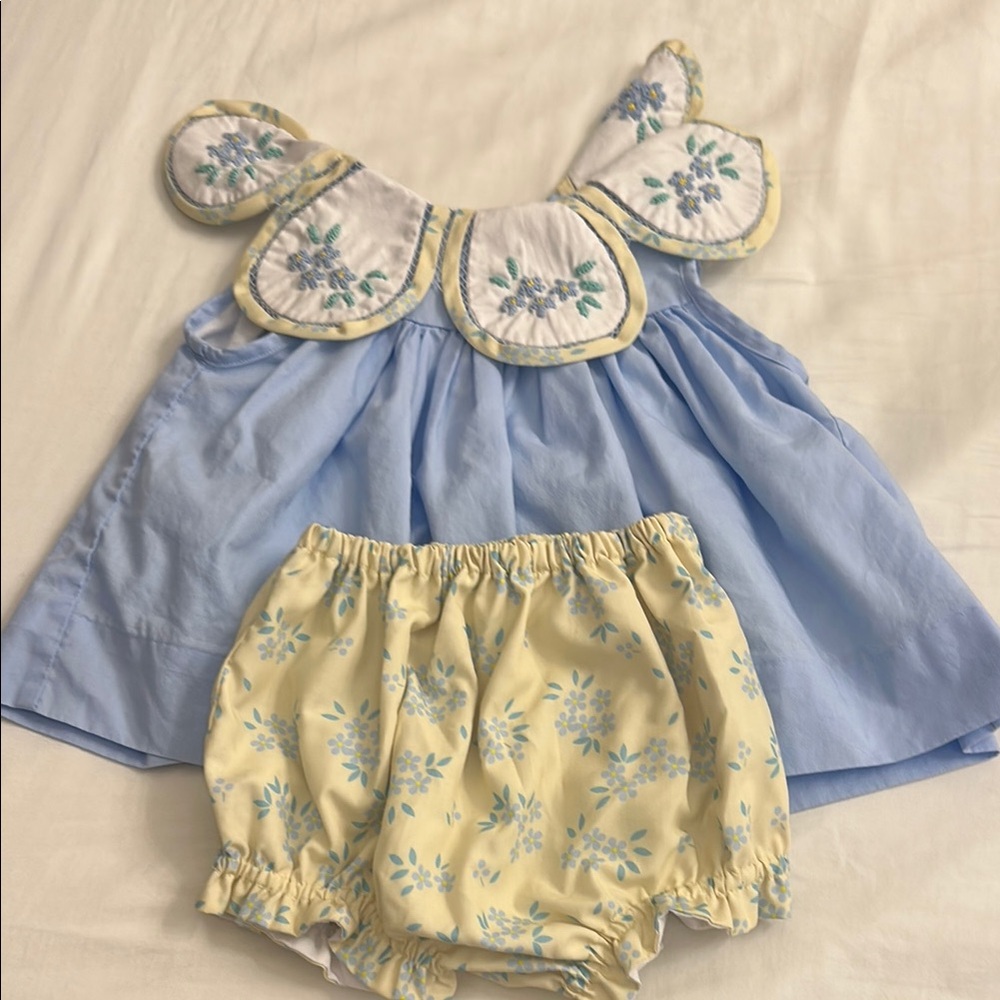 Floral Blue and Yellow Floral Diaper Set